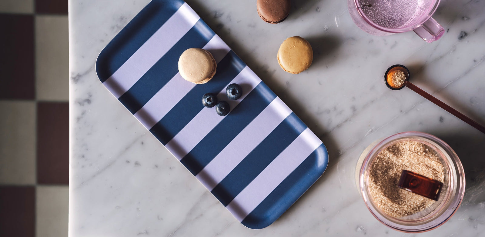 Muurla Checks and Stripes Collection of trays 