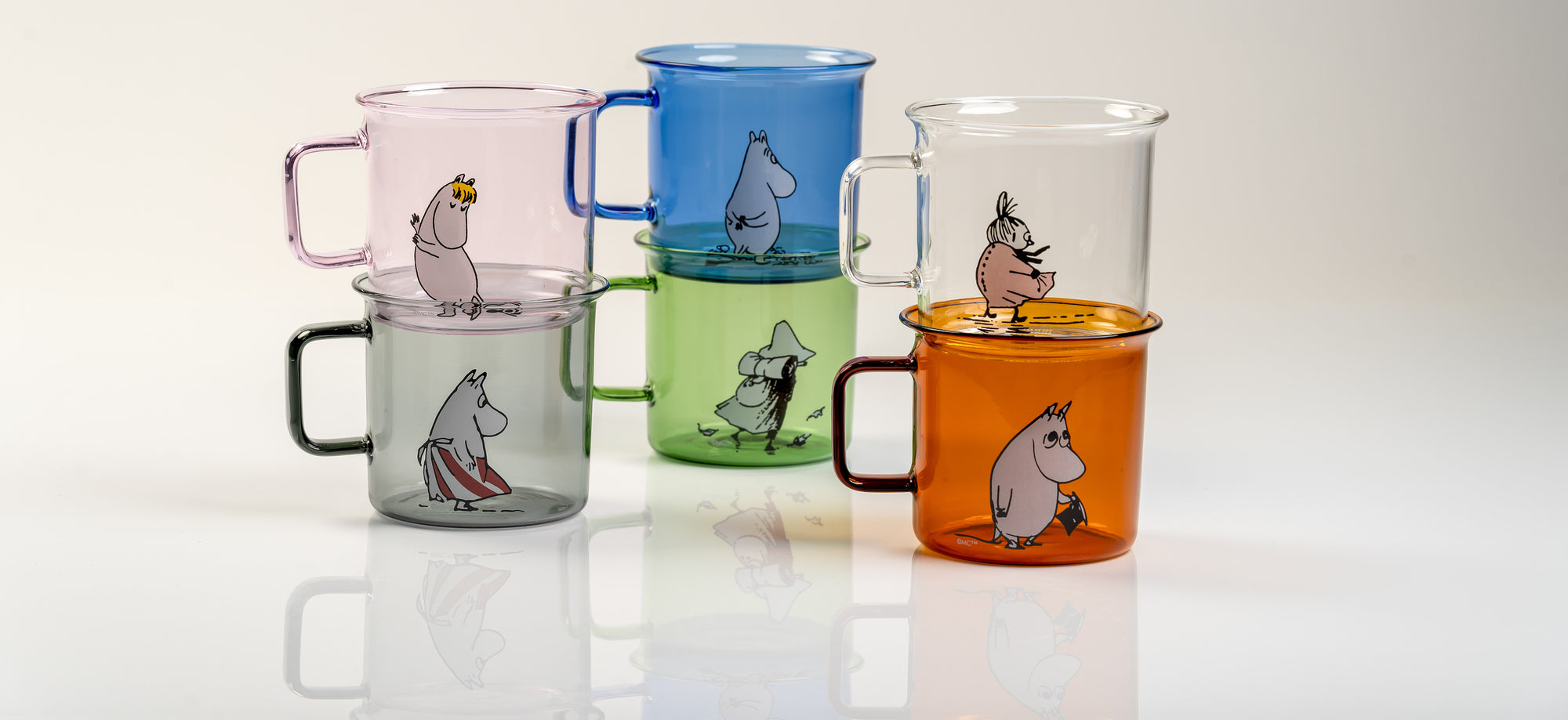 Moomin - Glass Mugs for Hot or Cold Drinks