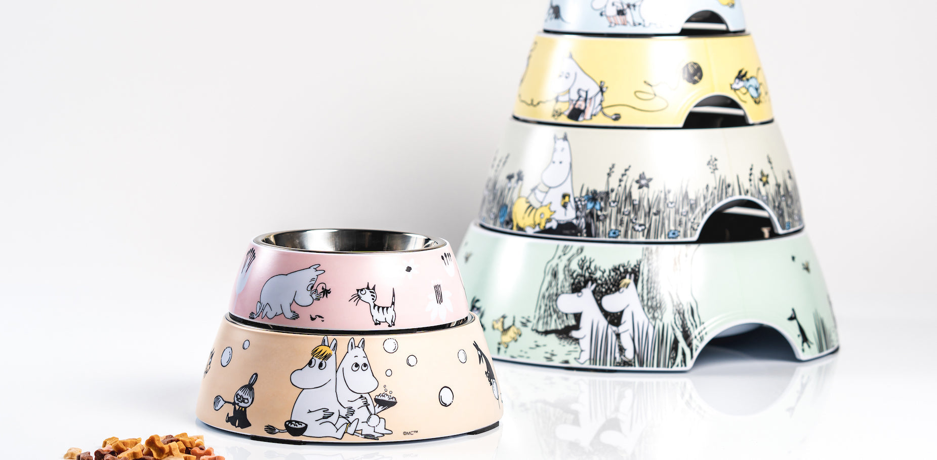 Moomin Cat and Dog Feeding Bowls. Moomin for Pets, by Muurla Design from Finland.    