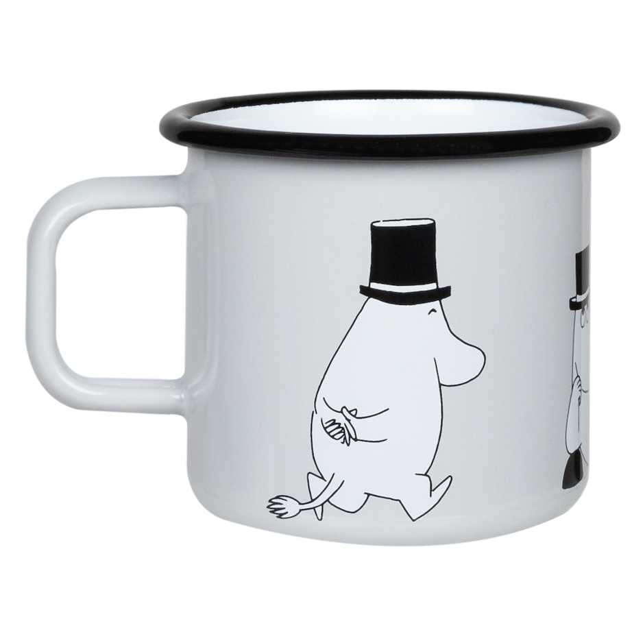 MOOMIN | Enamel Mug | Moominpappa, Grey | 0.37L