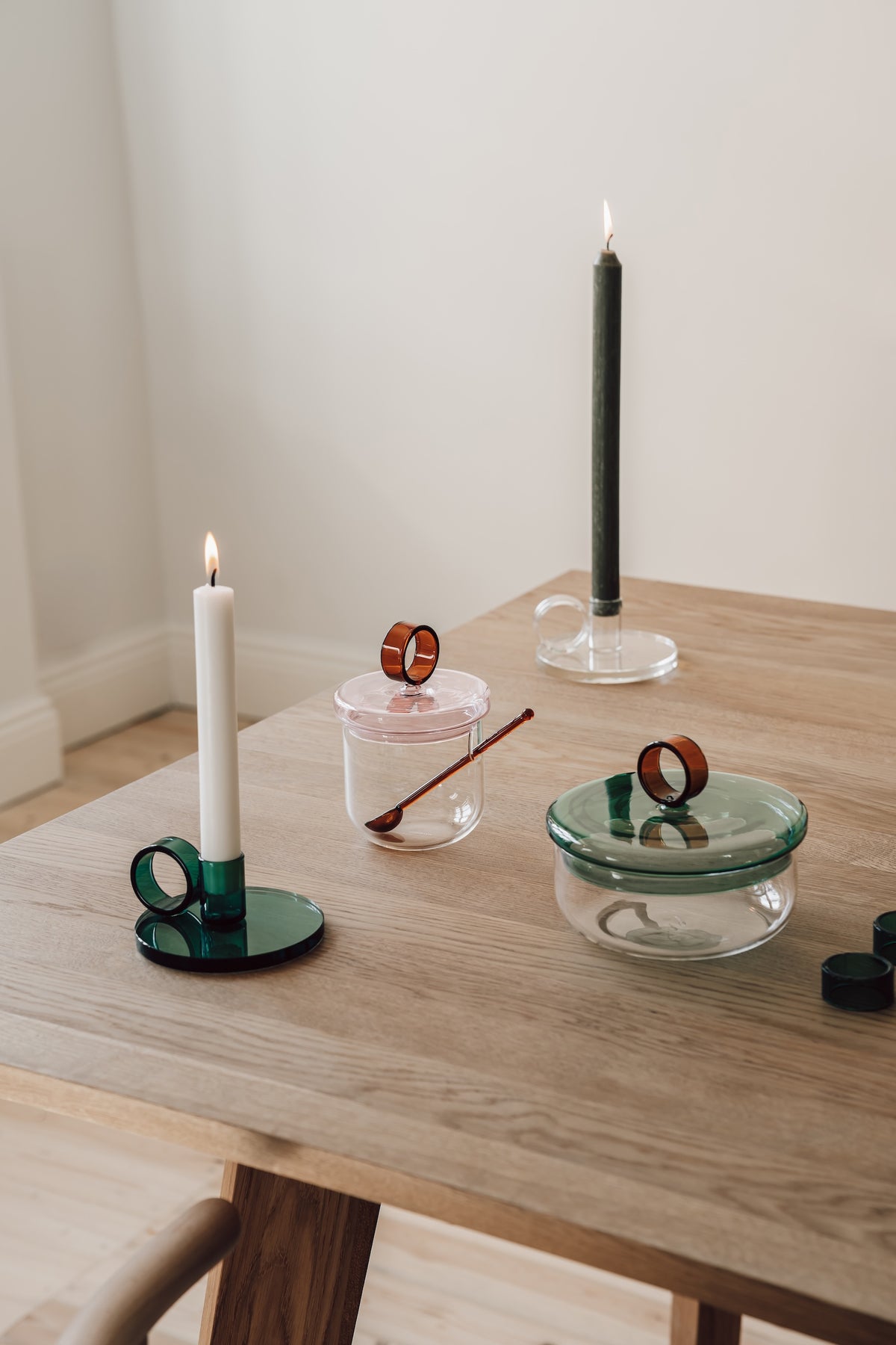MUURLA | Loop Candlestick Holder | Teal | 11cm ⌀ / Height 5.5cm