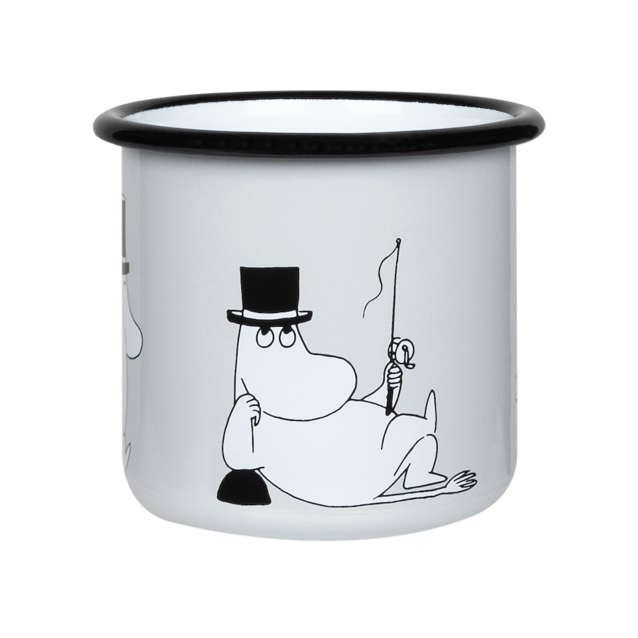 MOOMIN | Enamel Mug | Moominpappa, Grey | 0.37L