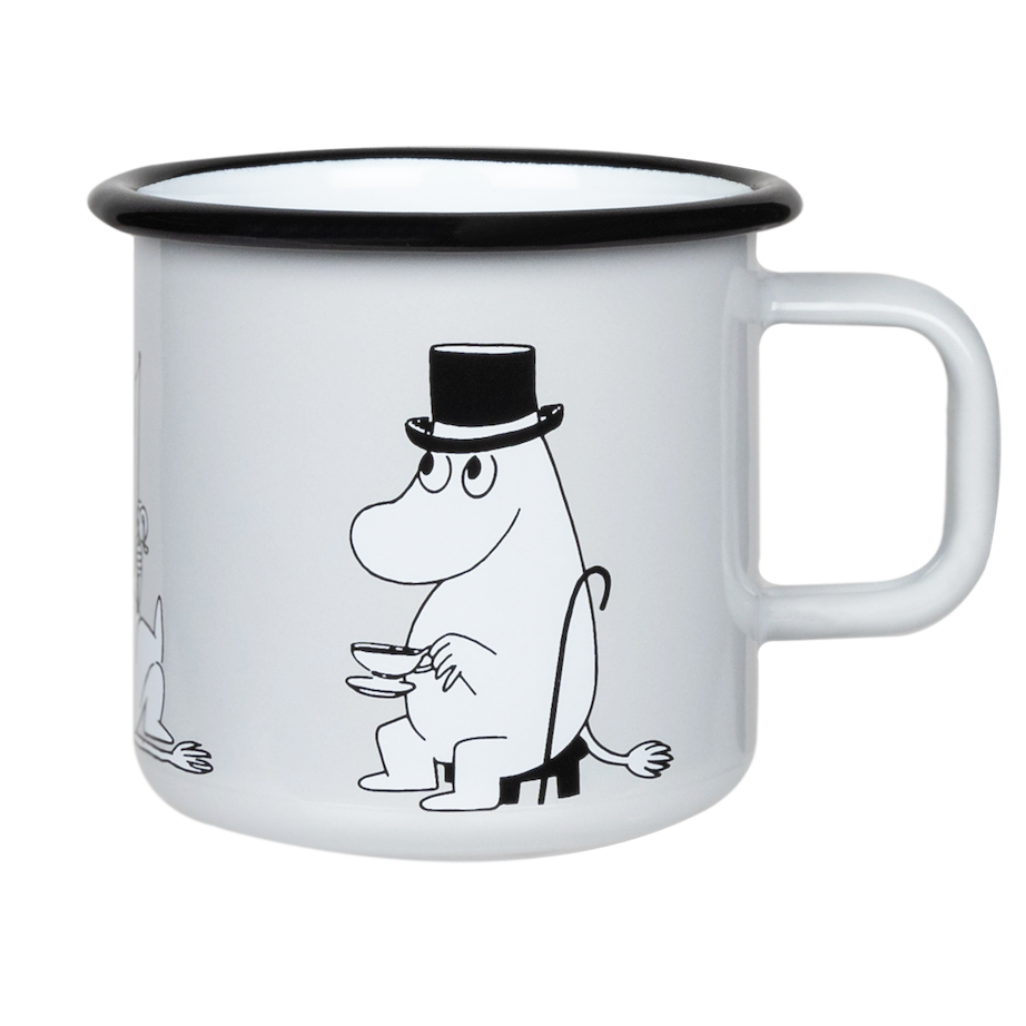 MOOMIN | Enamel Mug | Moominpappa, Grey | 0.37L