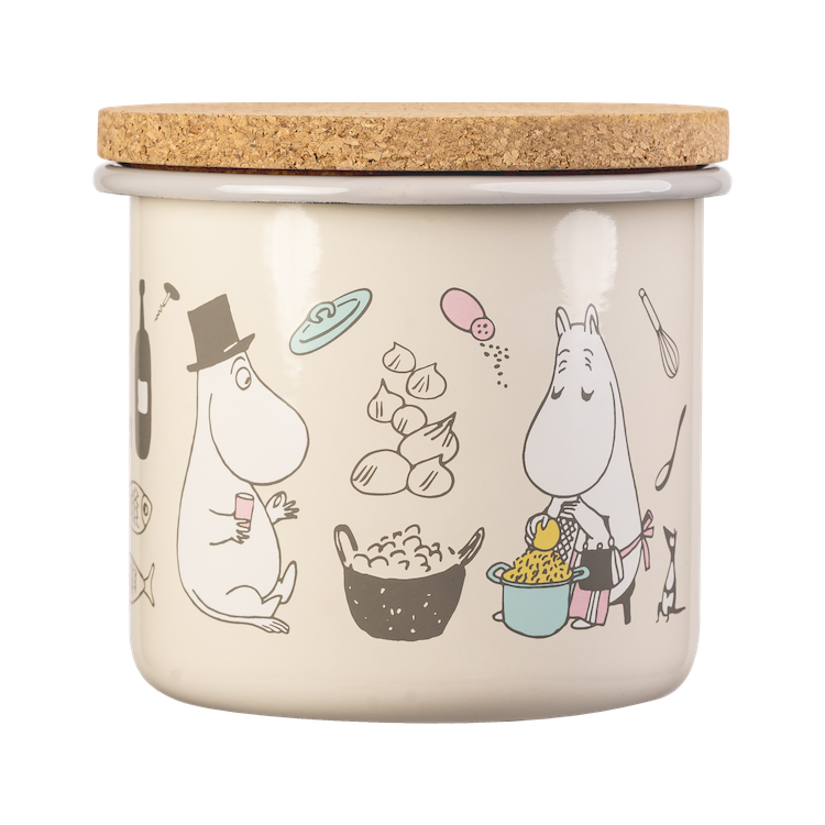 MOOMIN | Enamel Jar with Cork Lid | Bon Appétit | 1.3 L