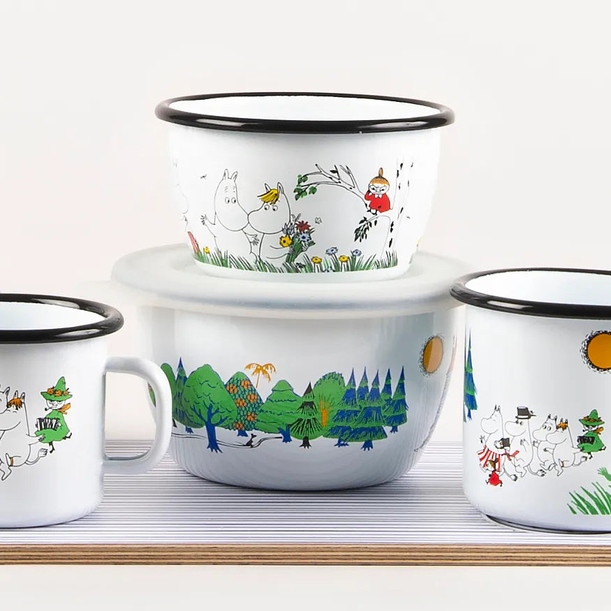 MOOMIN | Enamel Bowl  | Happy Family - Colours | 0.30L