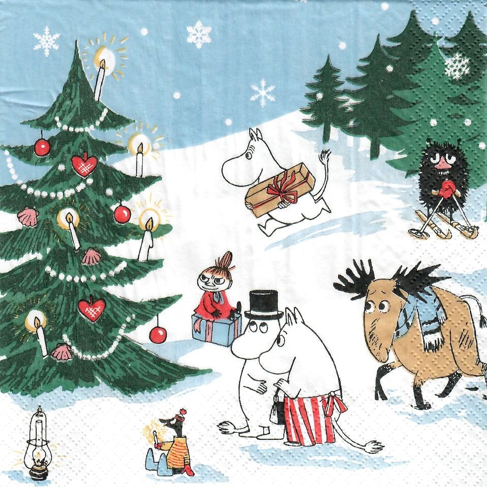 Moomin Christmas Wonderland Napkin by Havi Oy of Finland