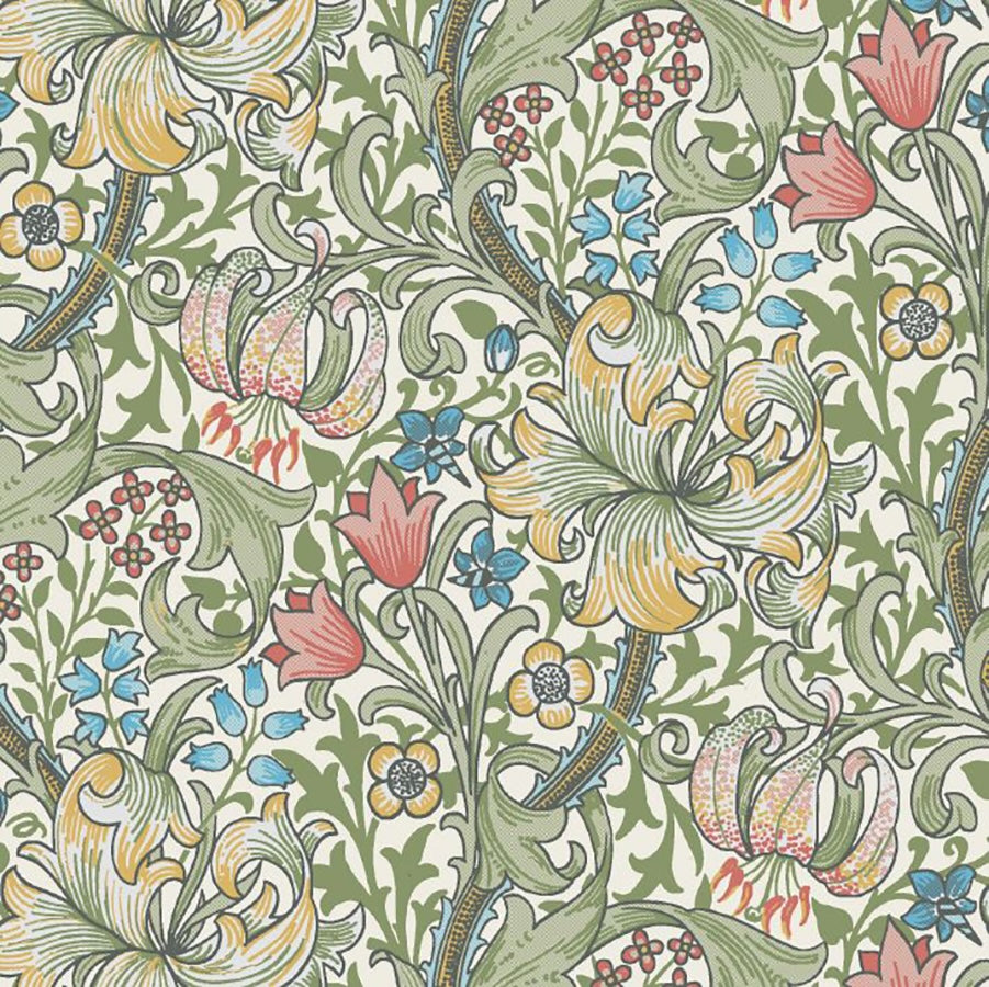 Golden Lily by John Henry Dearle for the William Morris Co. Shown here on a paper napkin by Havi of Finland