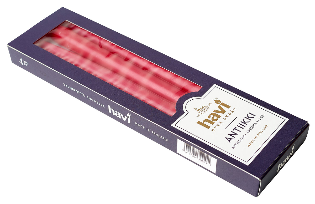 HAVI | Christmas Tapered Candles | 100% Stearin | Pack of 4 | Mulled Wine