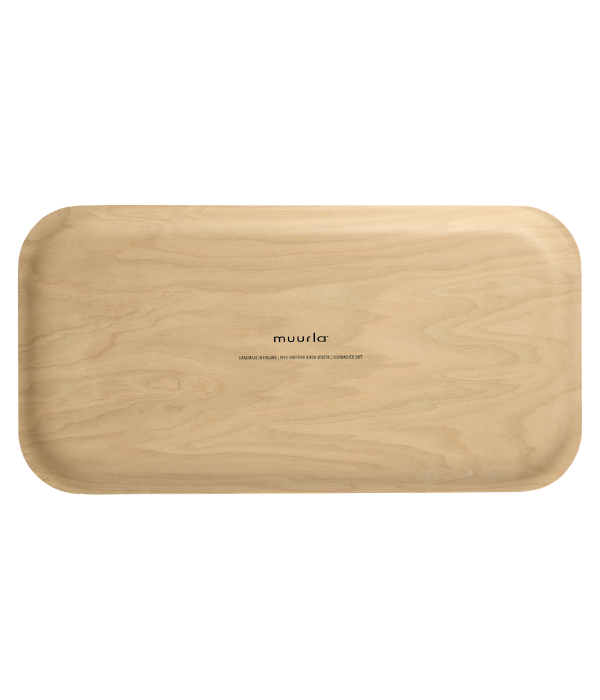MUURLA | Checks & Stripes, Tray, 43 x 22cm, Brown