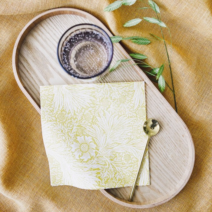 Marigold design by William Morris shown in a paper napkin made by Havi Oy of Finland