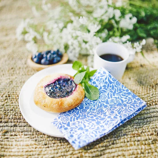 HAVI | &#39;Coffee &amp; Cake&#39; Napkin | Pack of 20 | 24x24cm | Niitty Blue