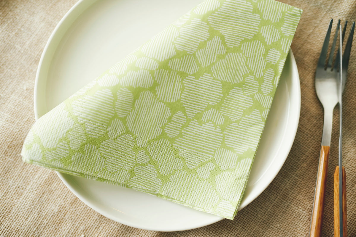 HAVI | Paper Napkins | Pack of 20 | 33x33cm | Cotton Candy - Green