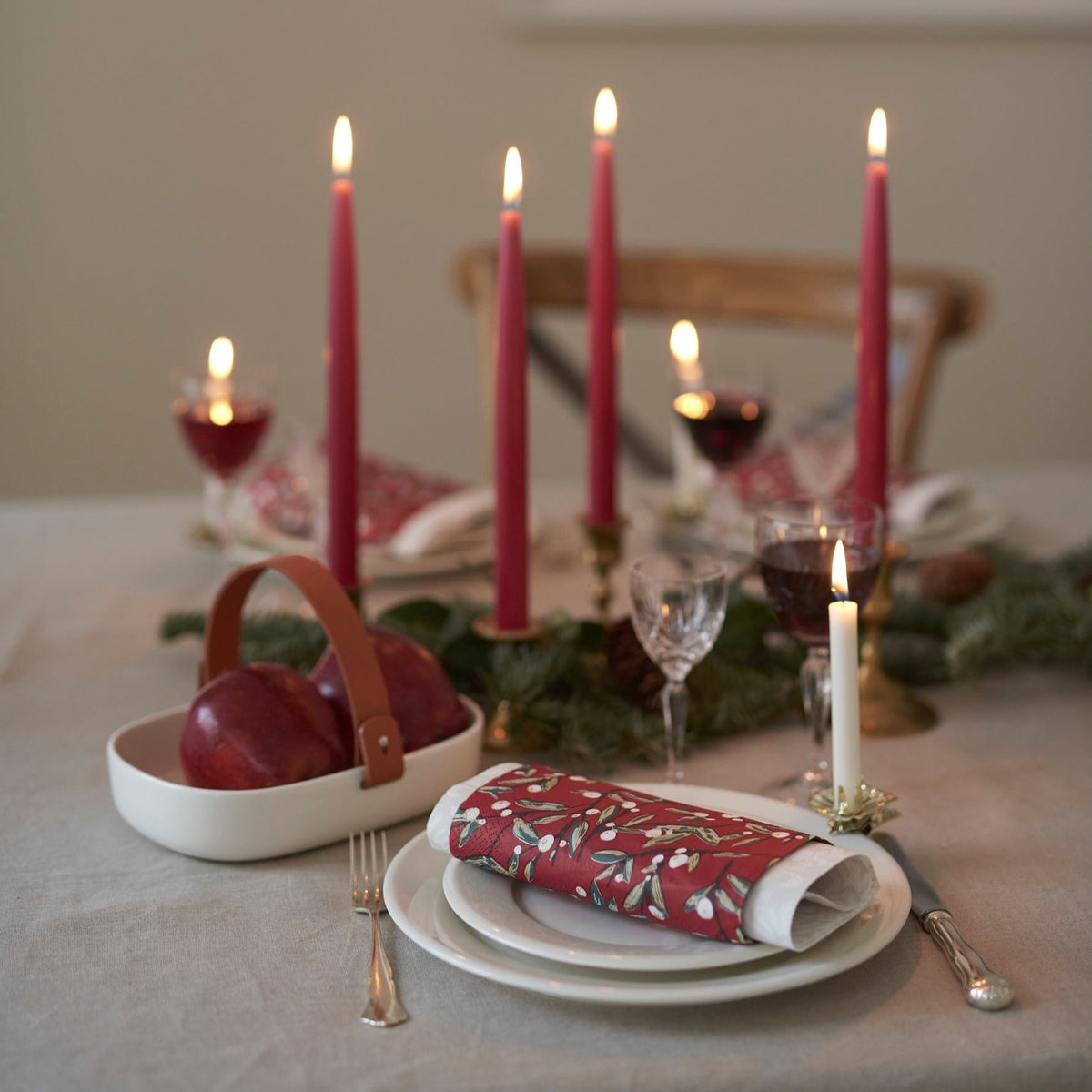 Havi Christmas Mulled Wine Coloured Tapered Candles