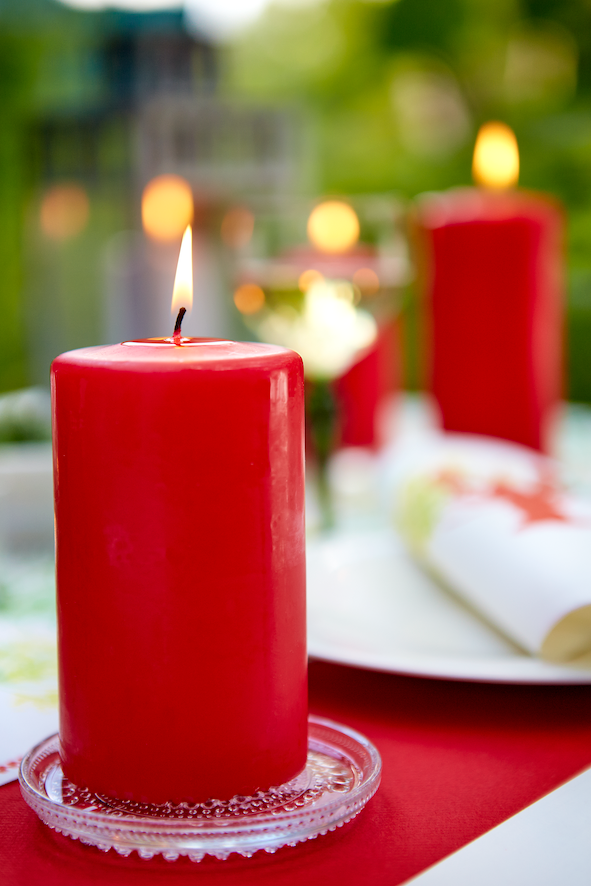 Havi Pillar Candle in Classic Red.