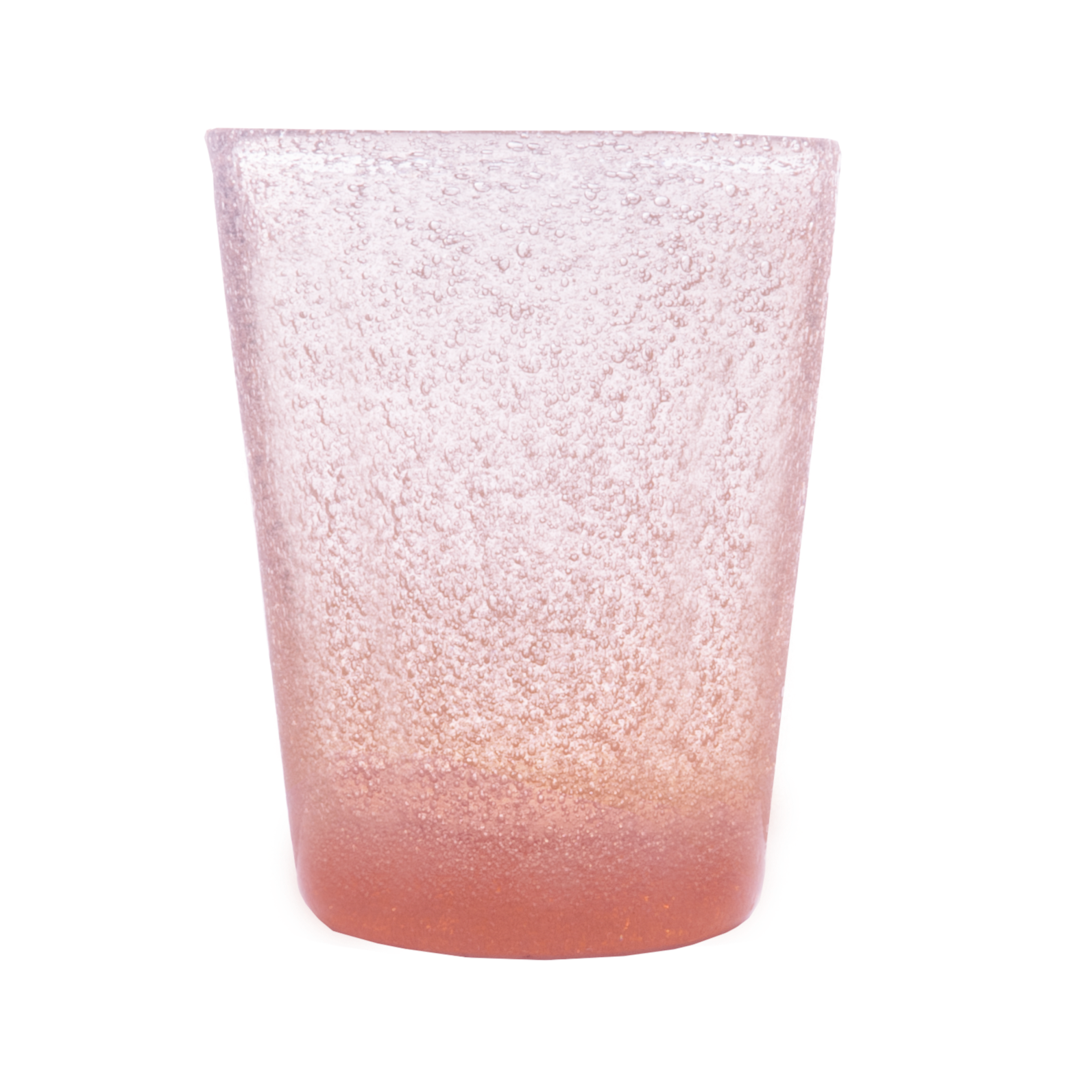 Cheerful, versatile coloured drinking glasses from Memento in Italy. For summer entertaining and everyday use. Decorative bubbles in the glass itself. Colour: Peach