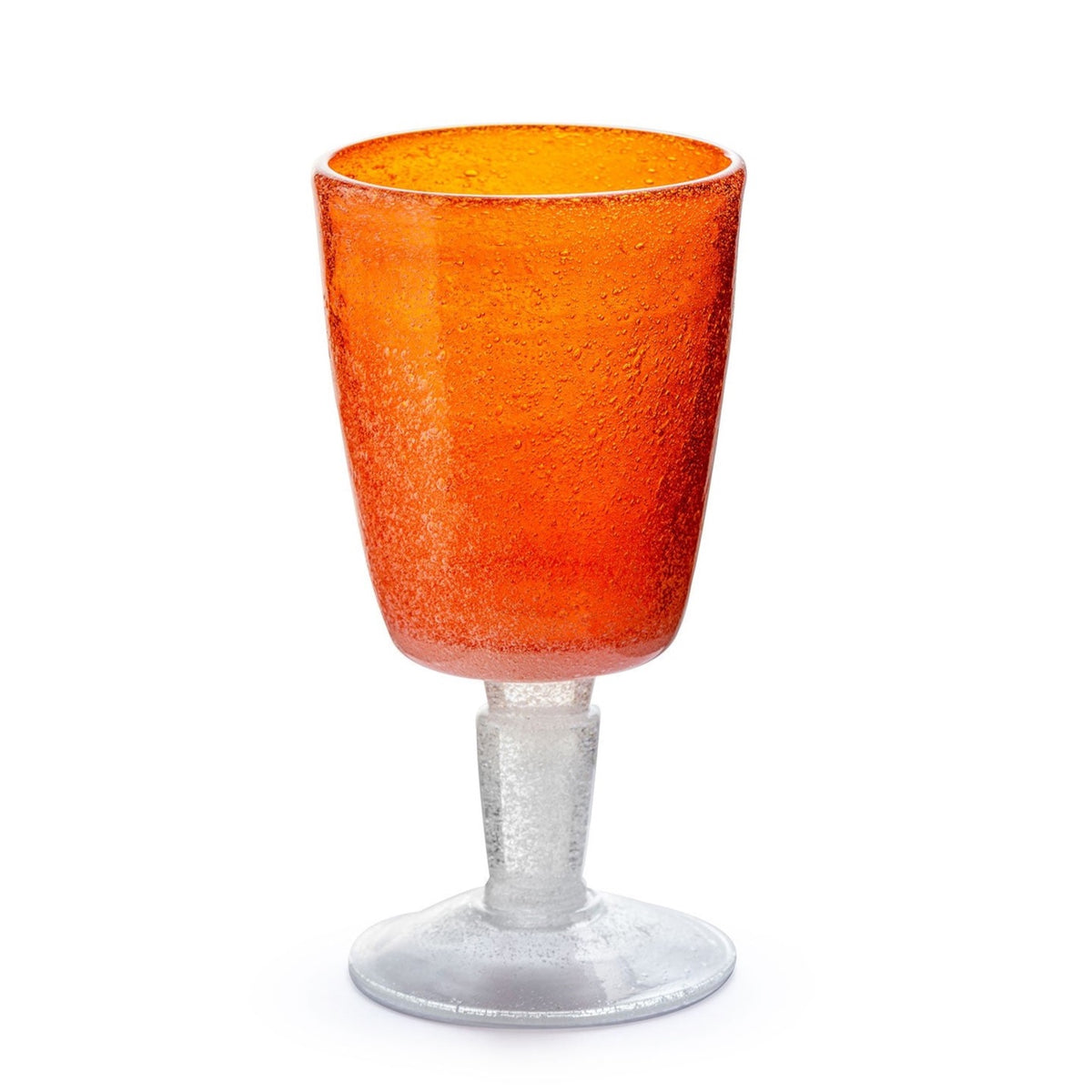 Memento Glassware from Italy. Wine Goblet in Orange