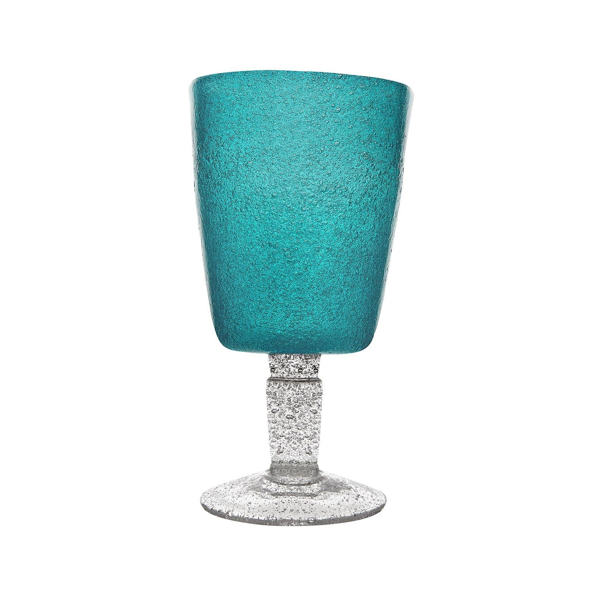 Memento Bubble Glassware Wine Goblet in Turquoise