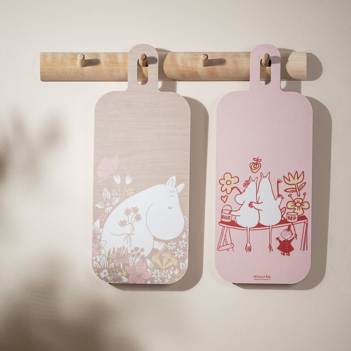 Muurla Moomin Chop and Serve Board, Flower Field.  Two sided kitchen boards. 