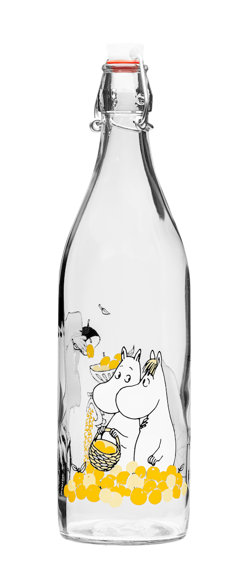 MOOMIN | Glass Bottle with clamp stopper | Fruits | 1 L