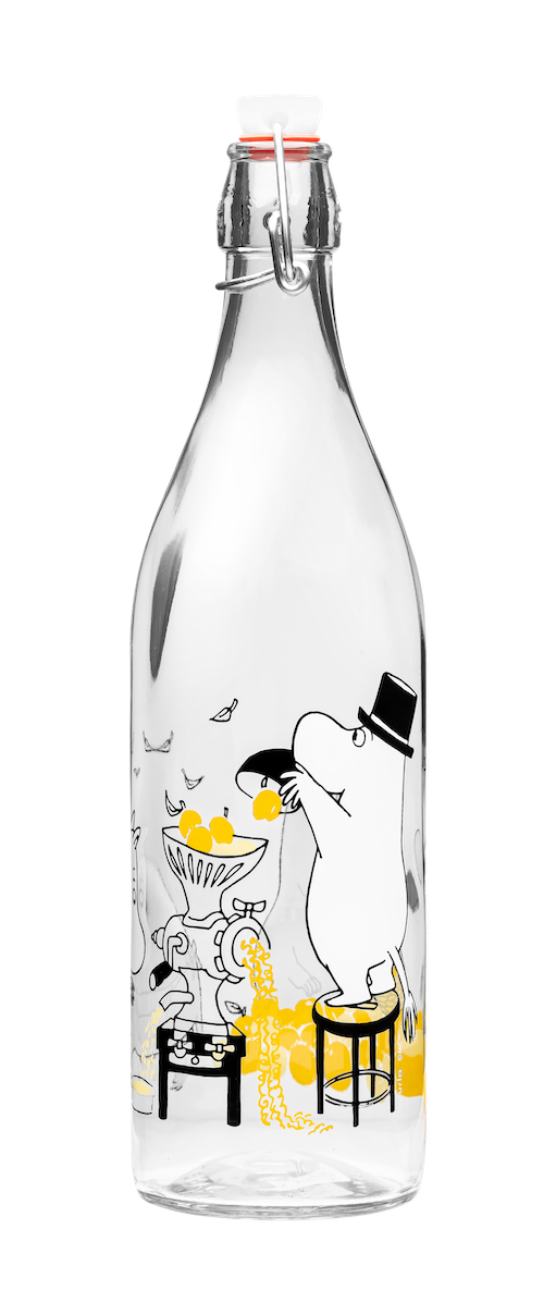 MOOMIN | Glass Bottle with clamp stopper | Fruits | 1 L