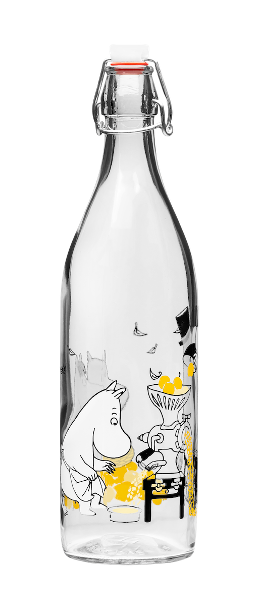 MOOMIN | Glass Bottle with clamp stopper | Fruits | 1 L