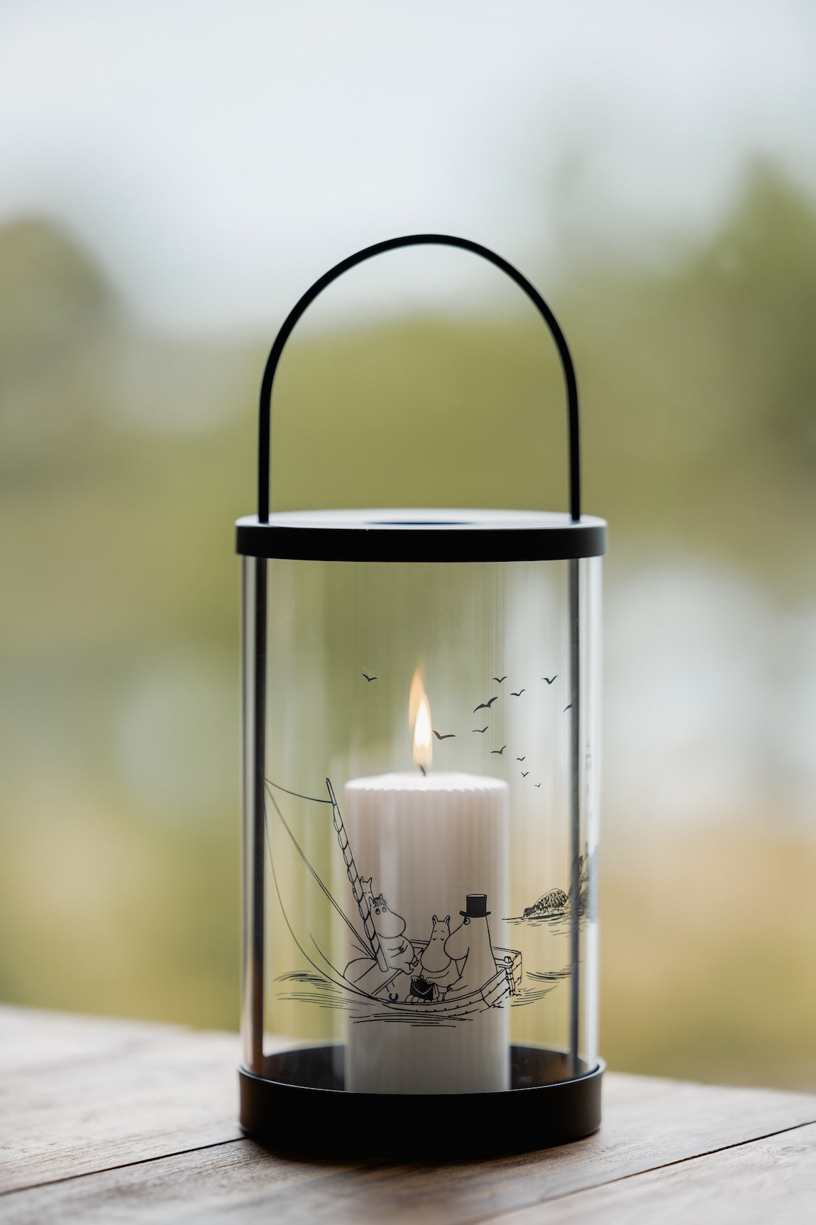 MOOMIN | Lantern, Glass / Steel | Sailors, ⌀ 15cm / height 25cm