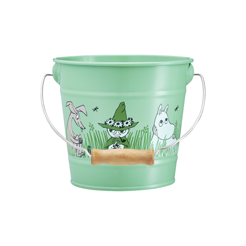 Moomin by Muurla Bucket in Galvanised Steel 2L    Green colourway. Boys Design