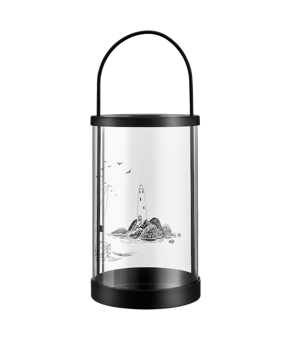 MOOMIN | Lantern, Glass / Steel | Sailors, ⌀ 15cm / height 25cm