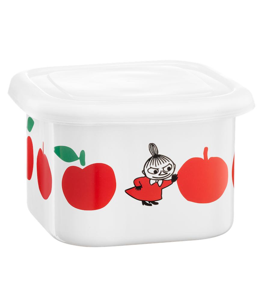 MOOMIN | Enamel Dish / Jar with Lid | Joyful Apples | 0.67L