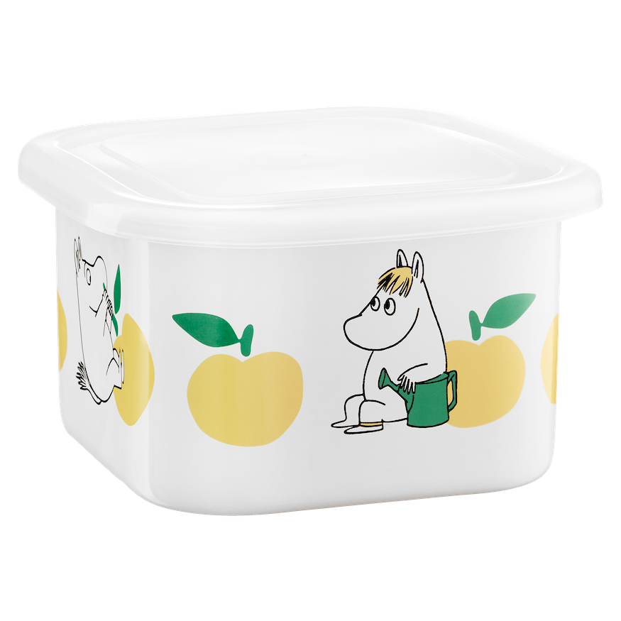 MOOMIN | Enamel Dish / Jar with Lid | Joyful Apples | 1 L