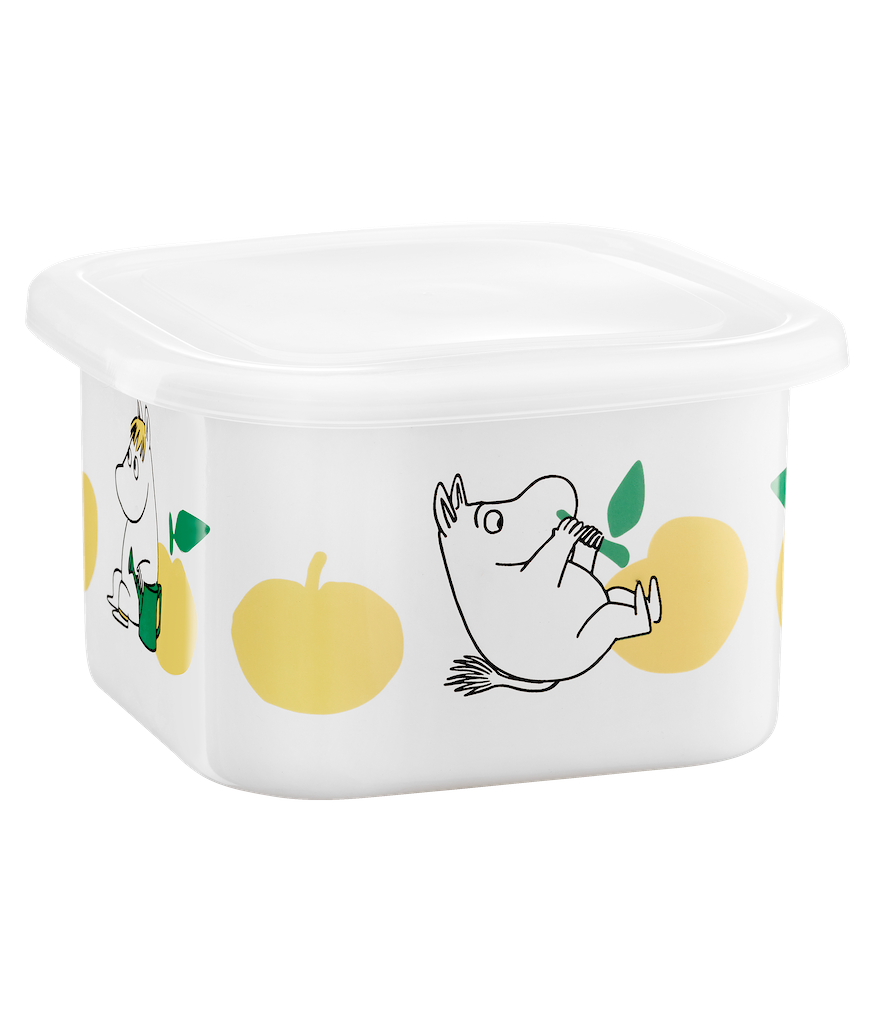 MOOMIN | Enamel Dish / Jar with Lid | Joyful Apples | 1 L