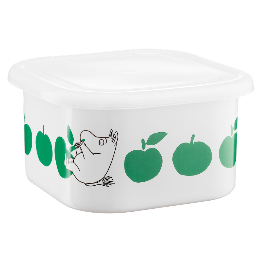 MOOMIN | Enamel Dish / Jar with Lid | Joyful Apples | 1.5 L