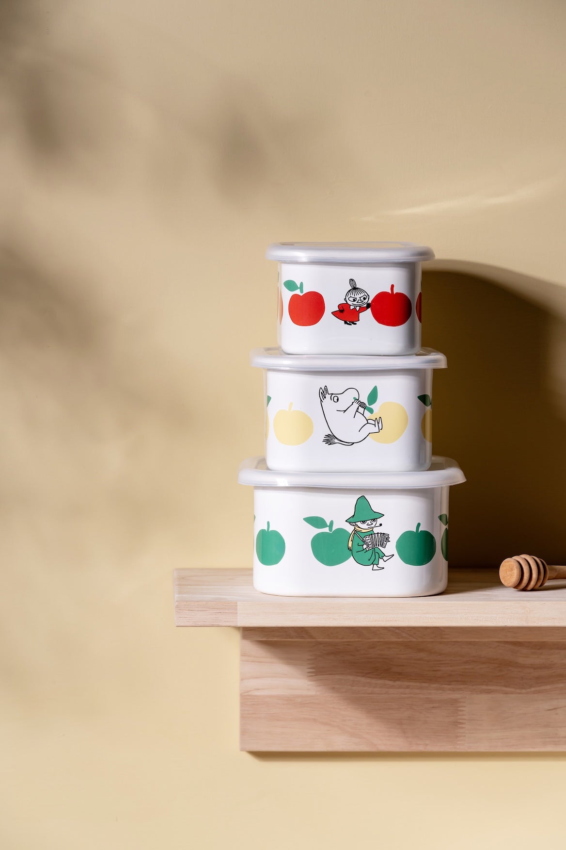 MOOMIN | Enamel Dish / Jar with Lid | Joyful Apples | 1 L