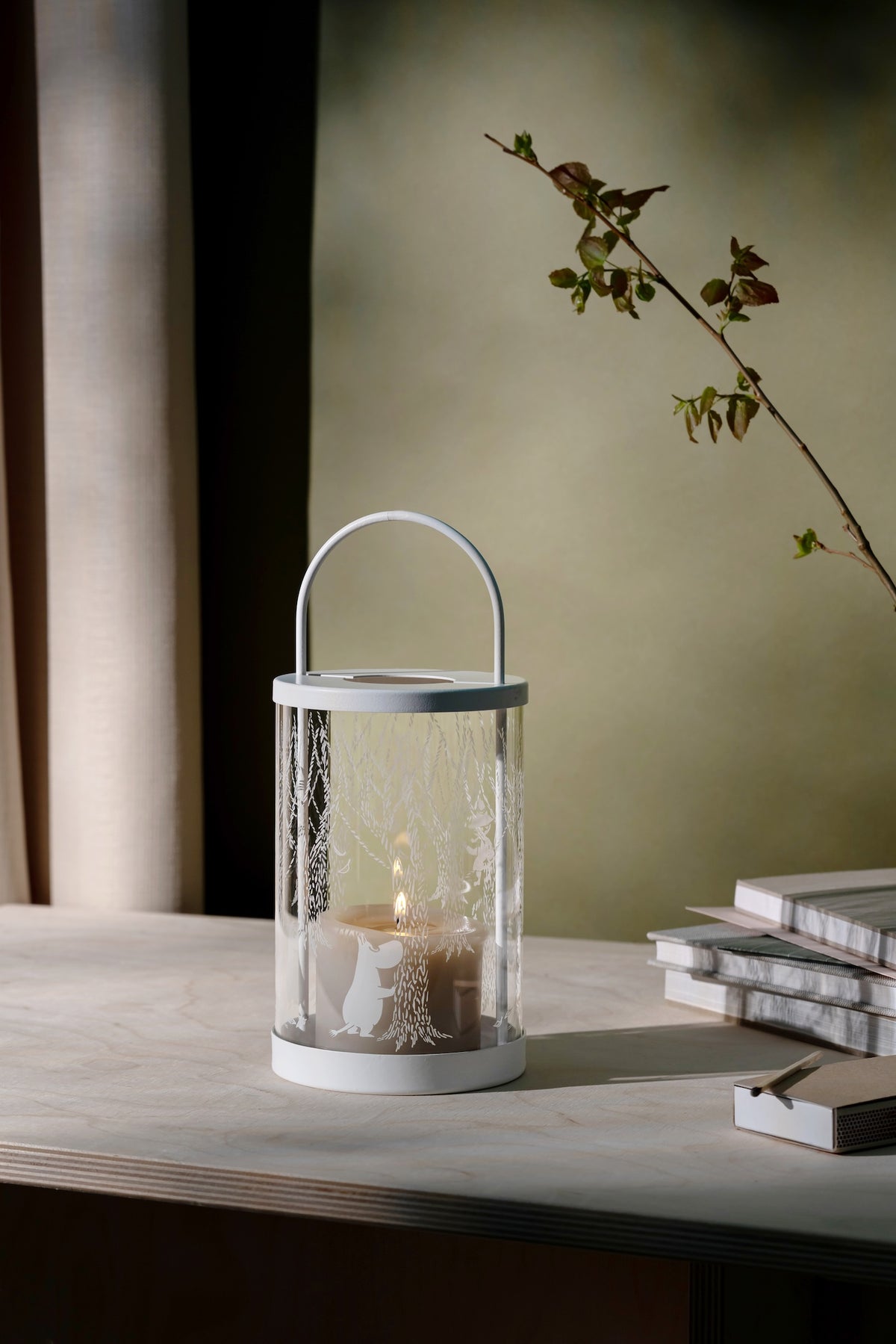 MOOMIN | Lantern, Glass/Steel, In The Woods, Ø 12 cm, height 18 cm