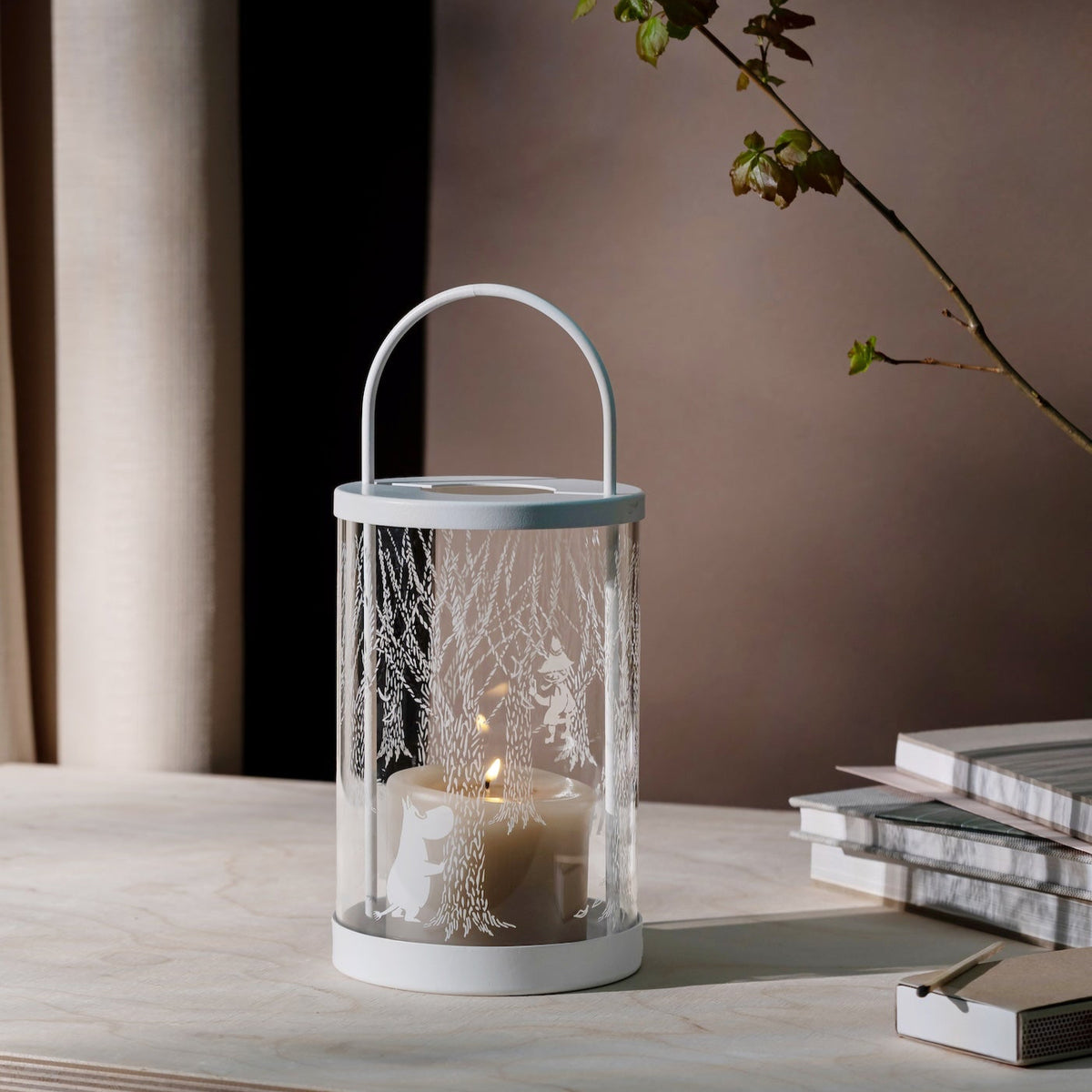 MOOMIN | Lantern, Glass/Steel, In The Woods, Ø 12 cm, height 18 cm