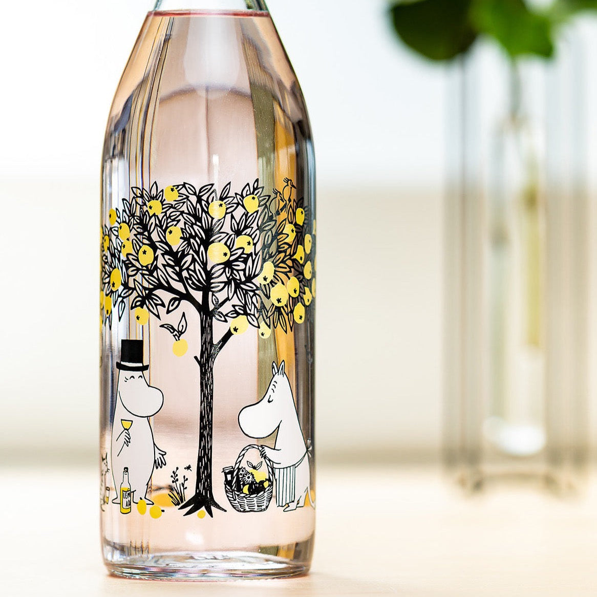 Muurla Moomin Apples Glass Bottle with clamp stopper. 774-100-01