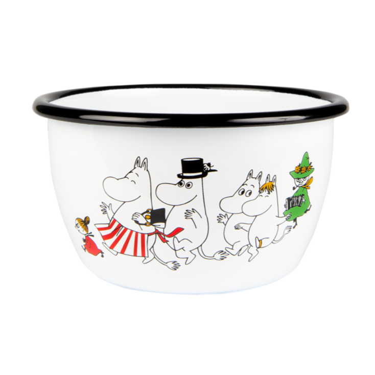 MOOMIN | Enamel Bowl  | Moomin Valley  - Colours  | 0.60L