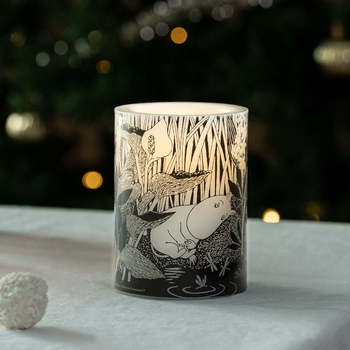 Muurla Moomin The Pond LED candle, with a soft glow LED light