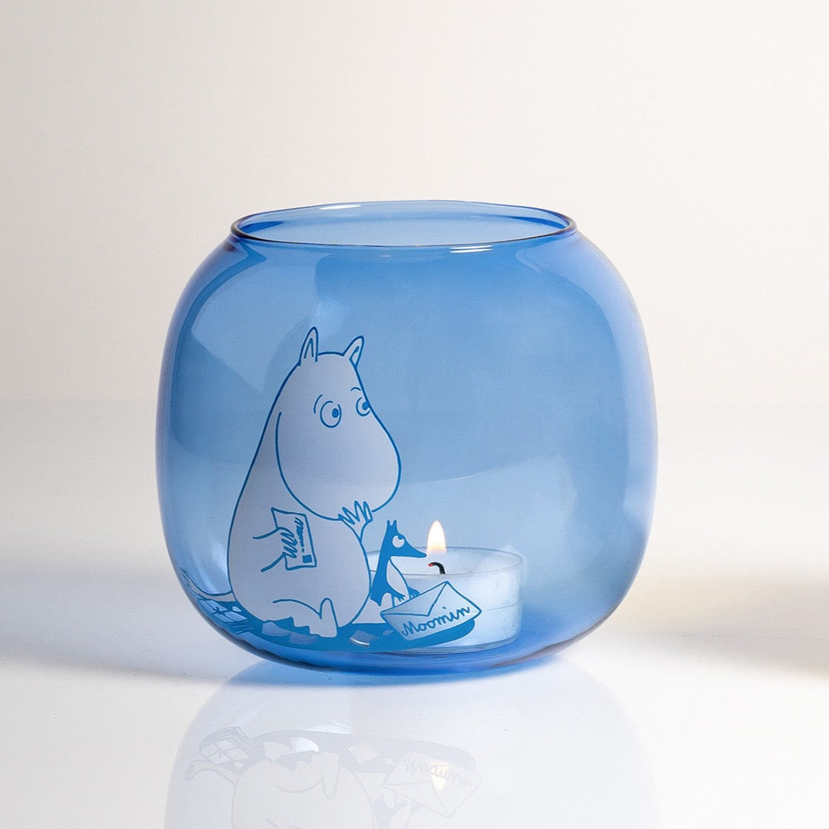 MOOMIN - Tealight Candle Holder, Moomin, Blue.