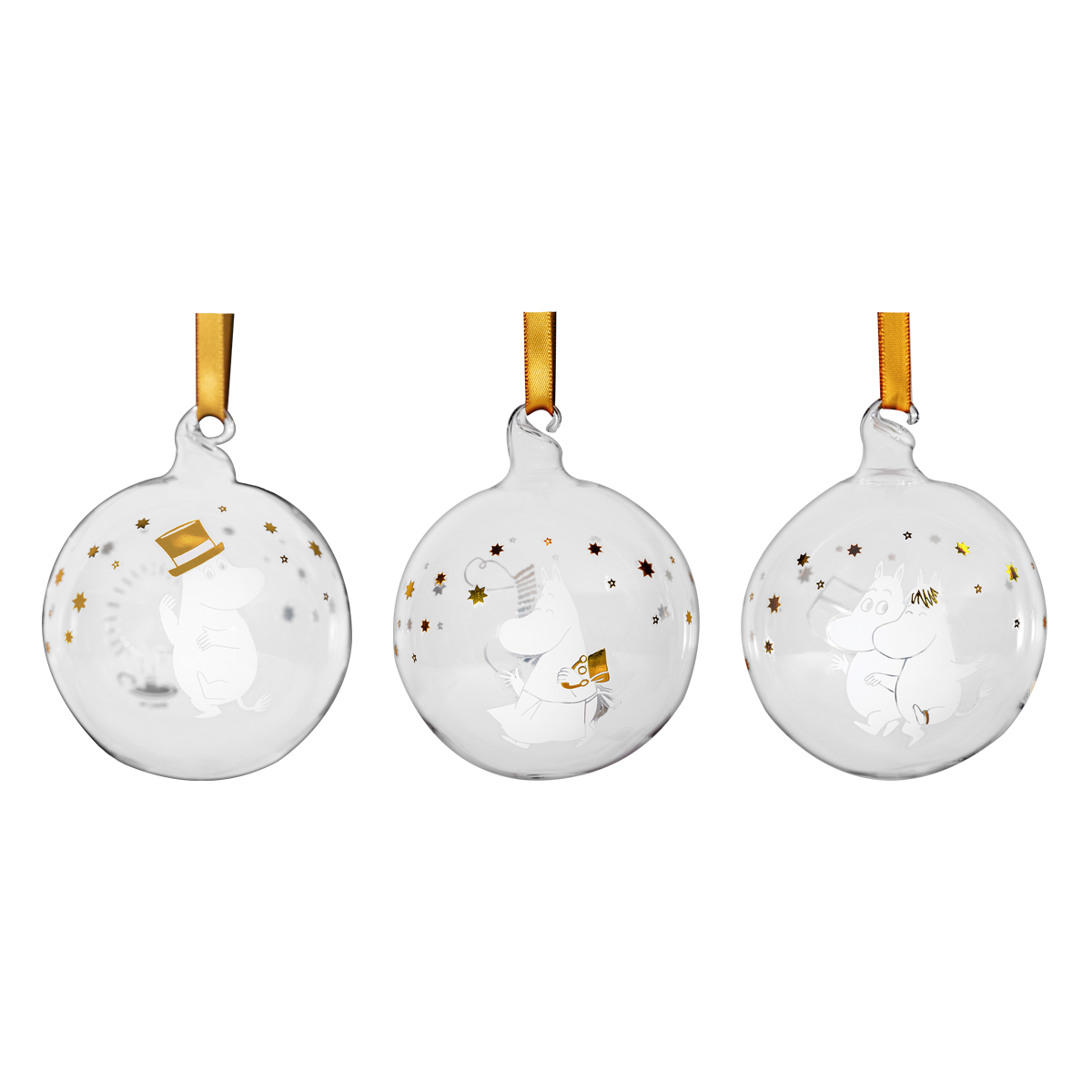 MOOMIN | Christmas | Decoration Baubles | Sparkling Stars 7cm | Set of 3