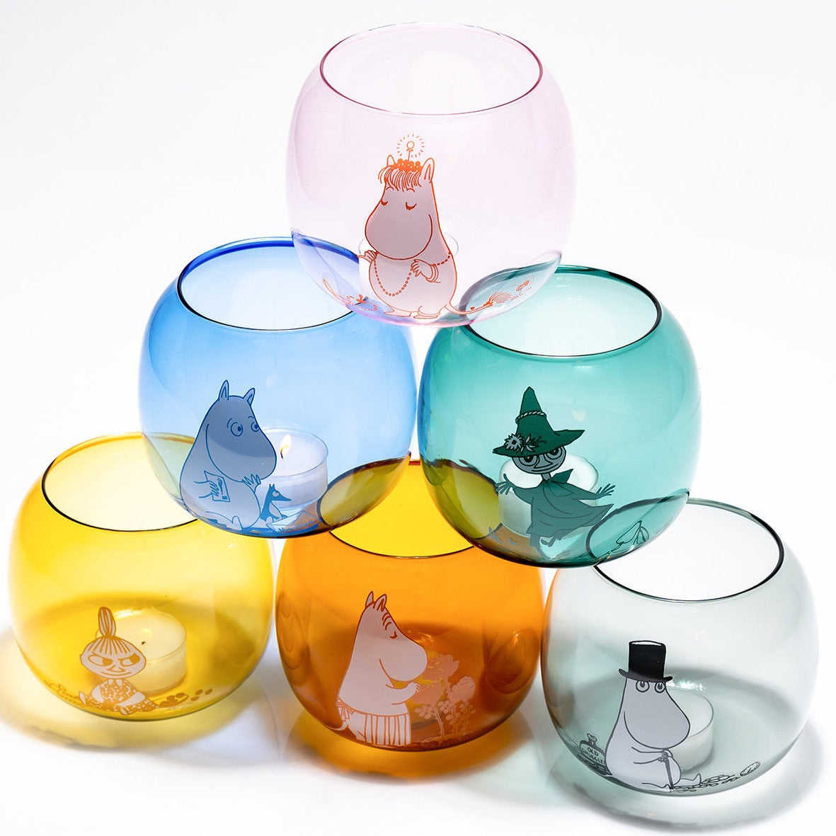 Muurla Moomin Tealight Candle Holders in 6 colours. 