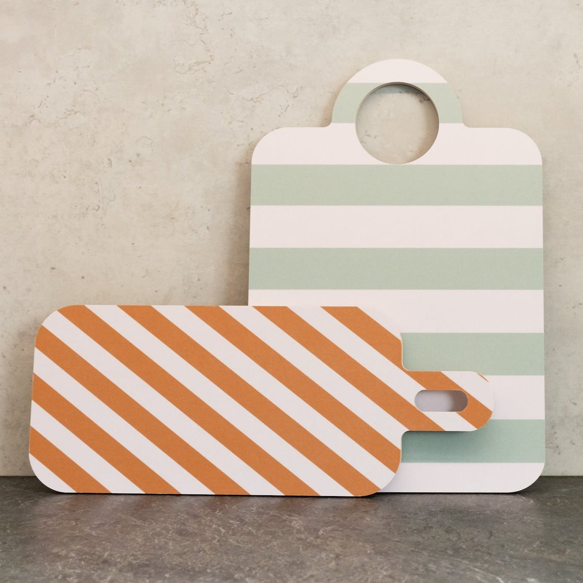 MUURLA | Checks &amp; Stripes | Chop &amp; Serve Board | 21cm x 31cm | Green / Blue