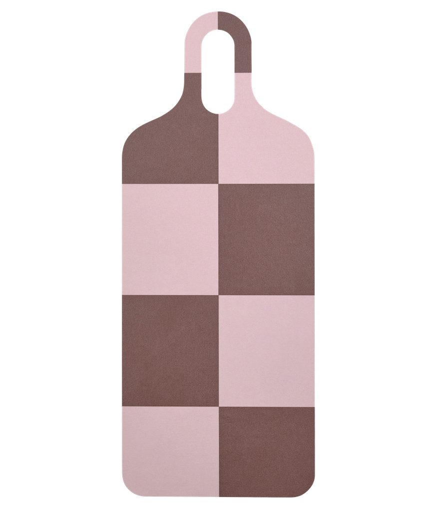 MUURLA | Checks & Stripes, Chop & Serve Board, 13cm x 33cm, Brown, Pink, Blue Checks