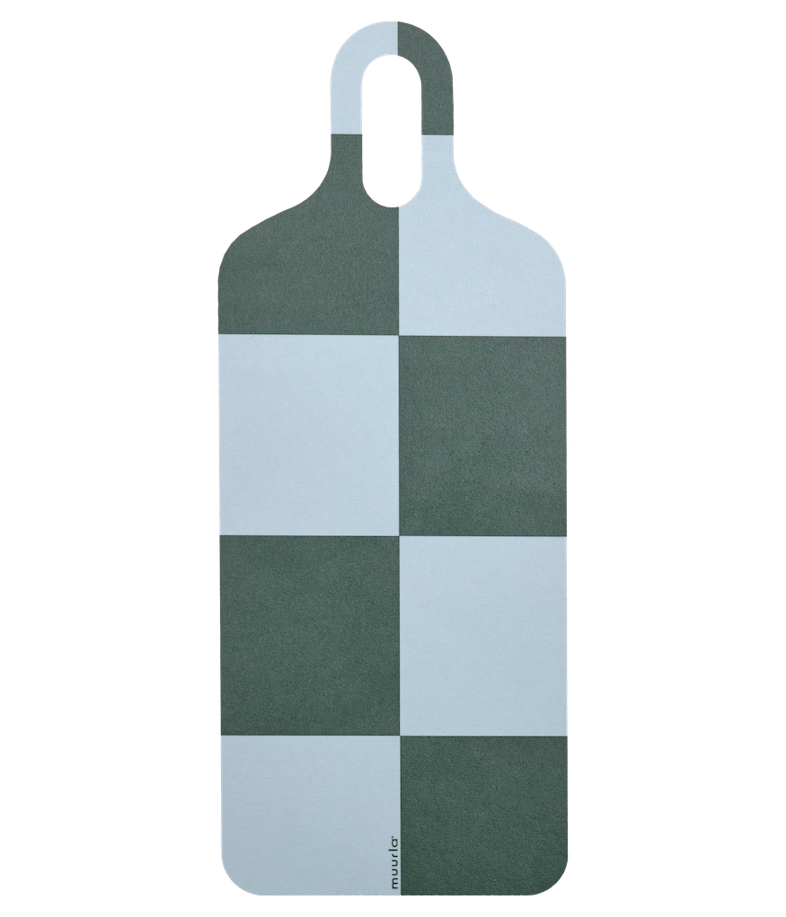 MUURLA | Checks & Stripes, Chop & Serve Board, 13cm x 33cm, Brown, Pink, Blue Checks