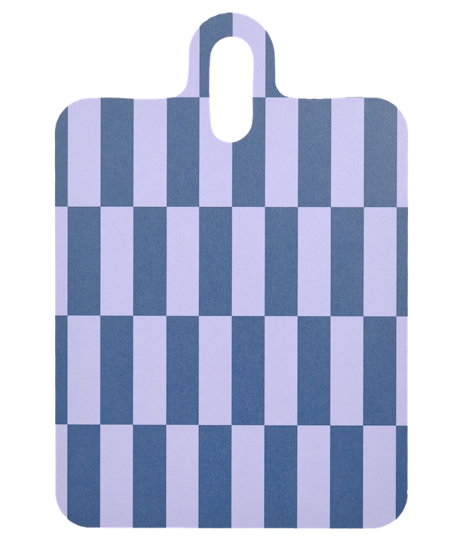 MUURLA | Checks & Stripes, Chop & Serve Board, 21 x 32cm, Lilac, Blue, Green
