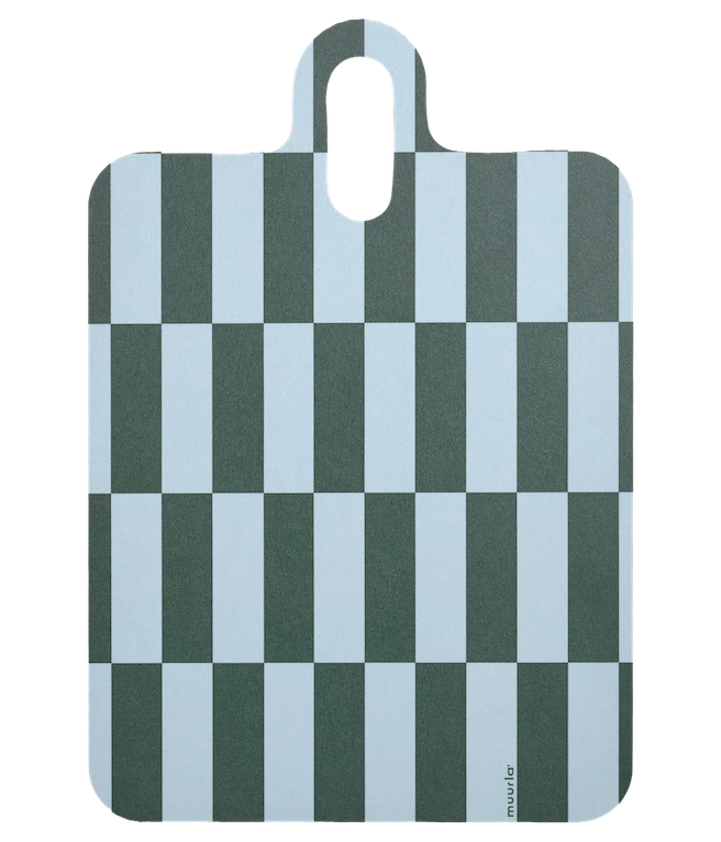 MUURLA | Checks & Stripes, Chop & Serve Board, 21 x 32cm, Lilac, Blue, Green
