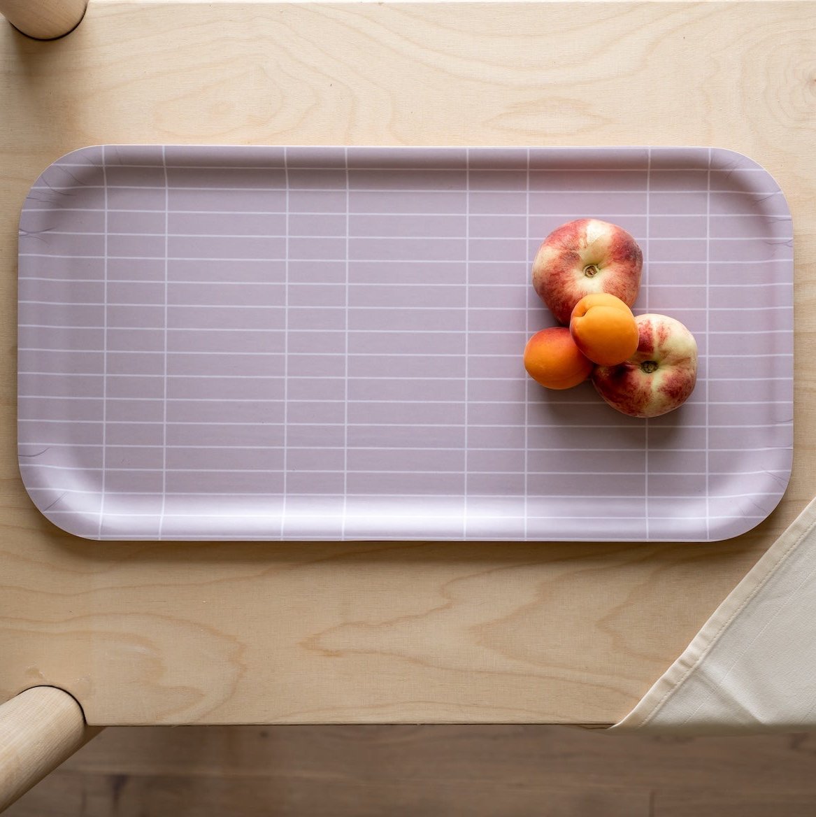 MUURLA | Checks &amp; Stripes | Tray | 43 x 22cm | Beige