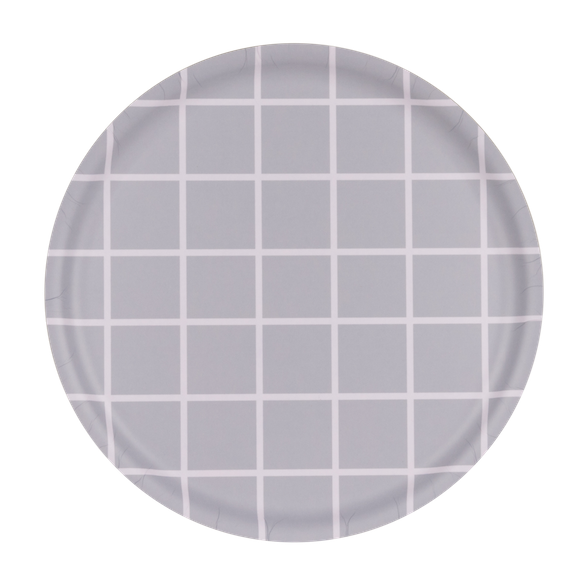 MUURLA | Checks &amp; Stripes | Tray | 35cm ⌀ | Grey