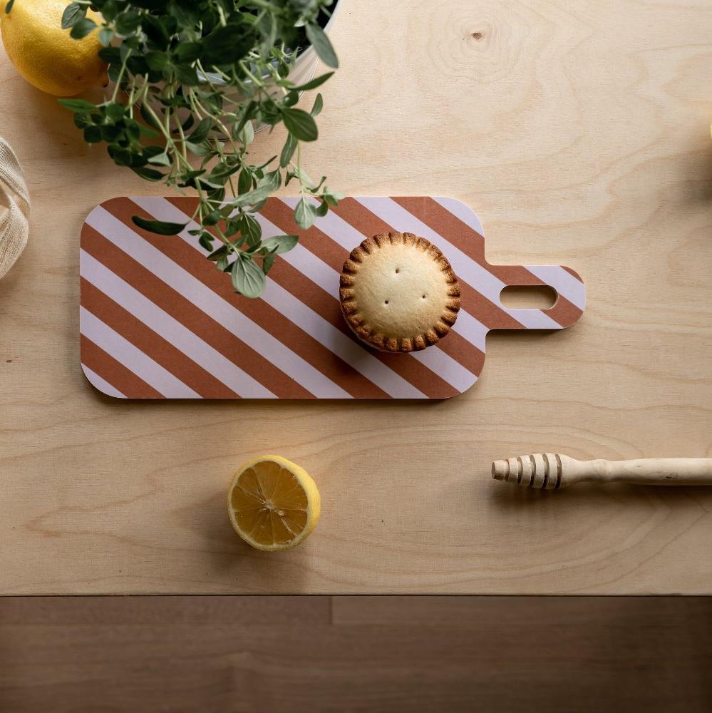 Amber &amp; Grey Striped Chop and Serve Board by Muurla Design