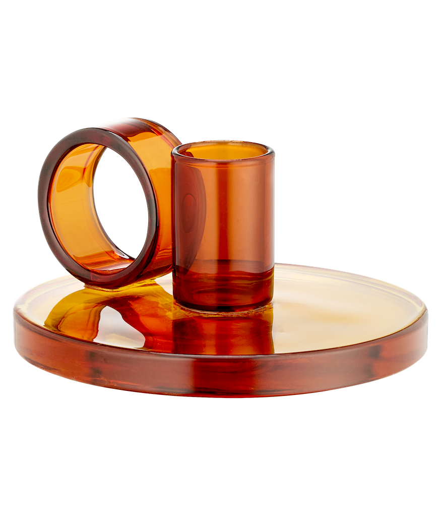 MUURLA | Loop Candlestick Holder | Amber | 11cm ⌀ / Height 5.5cm